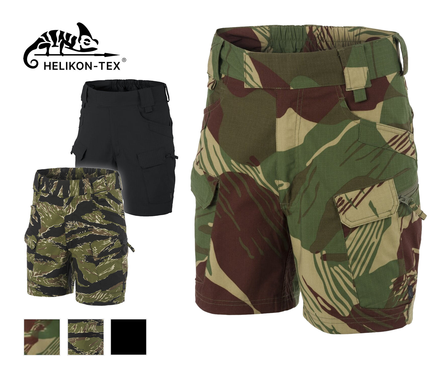 Helikon-tex UTS® URBAN TACTICAL SHORTS® 6" - Cargo Camo POLYCOTTON STRETCH RIPSTOP