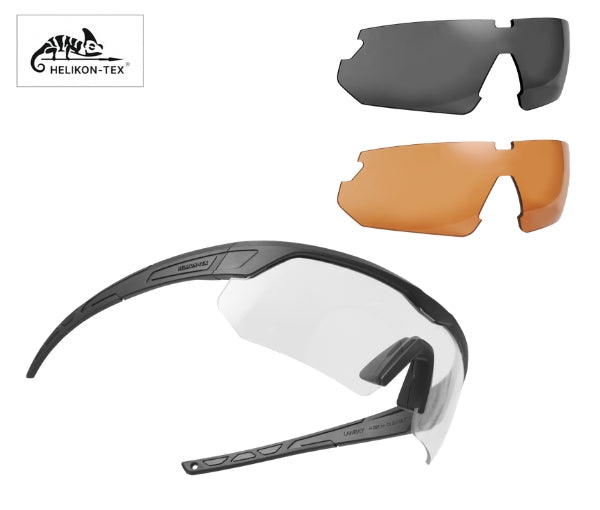 Helikon-tex LANRAY Glasses Shooting PRO SET Tactical Sunglasses Clear Amber Black