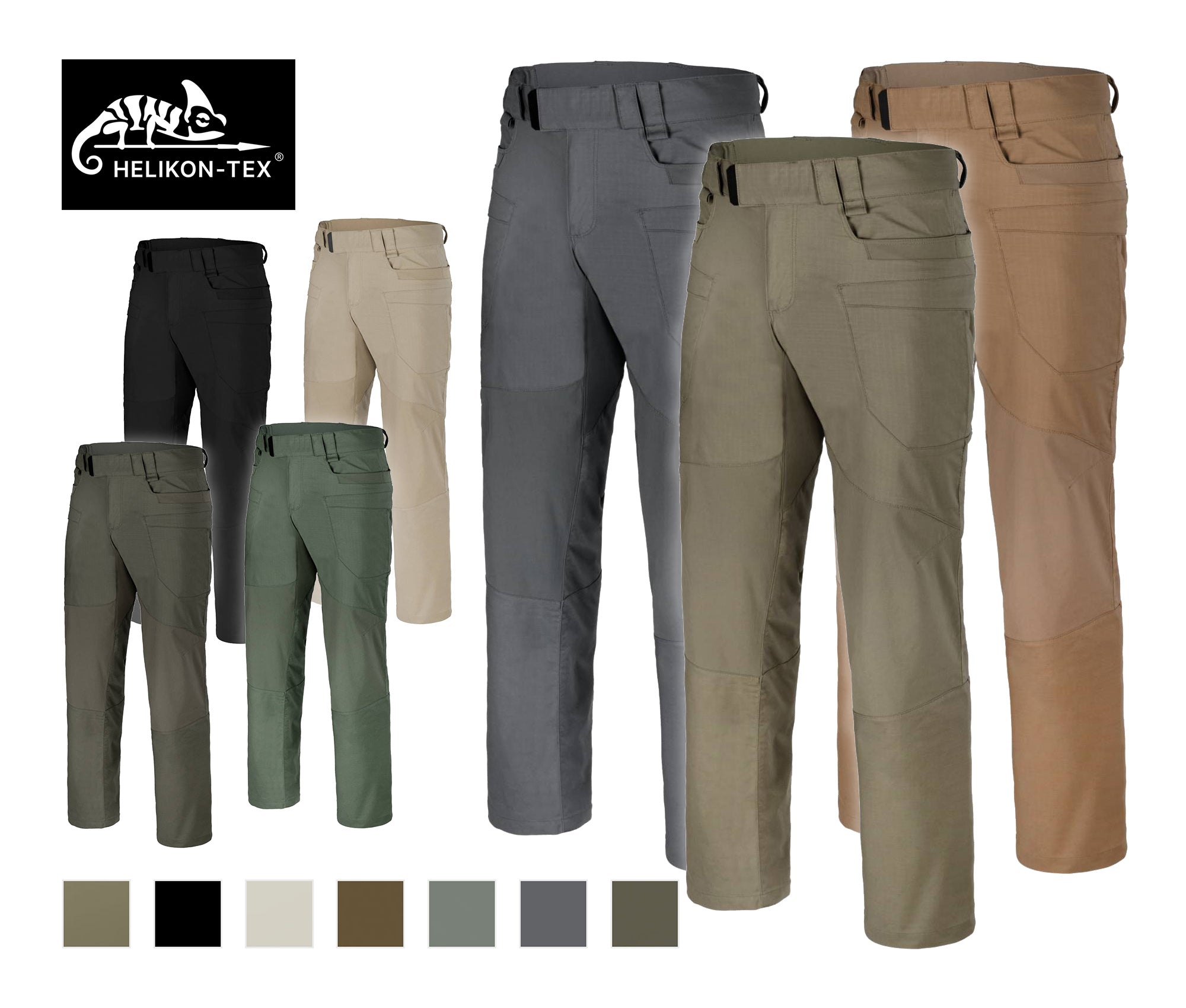 Pantaloni Ripstop Verde Pantaloni Tattici Urban Helikon Tex - Verde Oliva, Comodi E Funzionali Pantaloni Cargo - Foto 10
